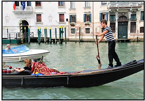 Italian Travel with Coco's Gondola ride included in our Venice tour.